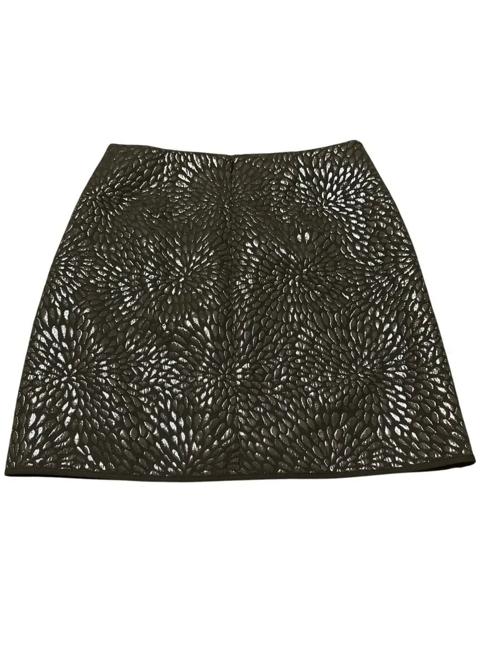 LOFT Ann Taylor Mini Skirt Shimmer Splash Faux Wrap Skirt Size 4P Black